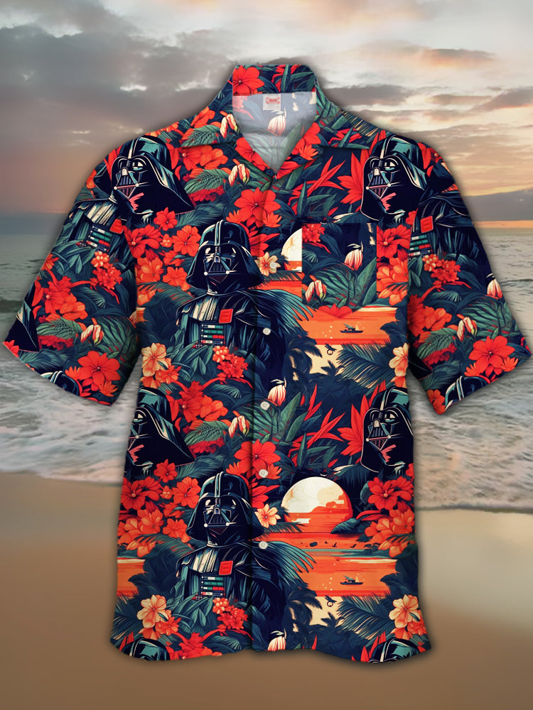 Vintage Hawaiian Floral Shirt - 2024 mode ukiyo-e tropis bunga dan