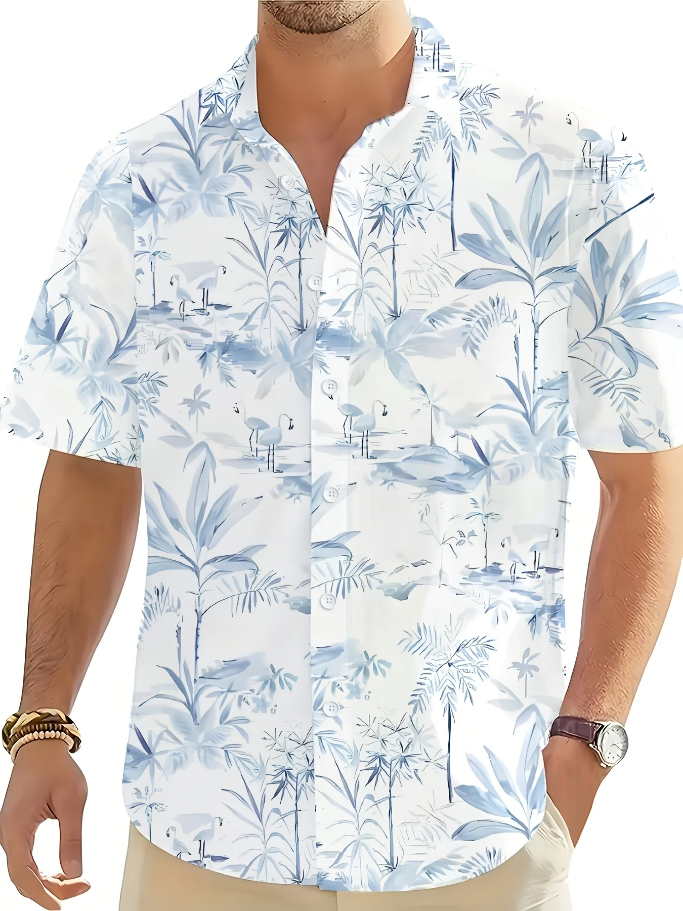 Kemeja Hawaii Aloha Biru Muda  - Vintage Hawaiian Floral Shirt ulasan dan harga