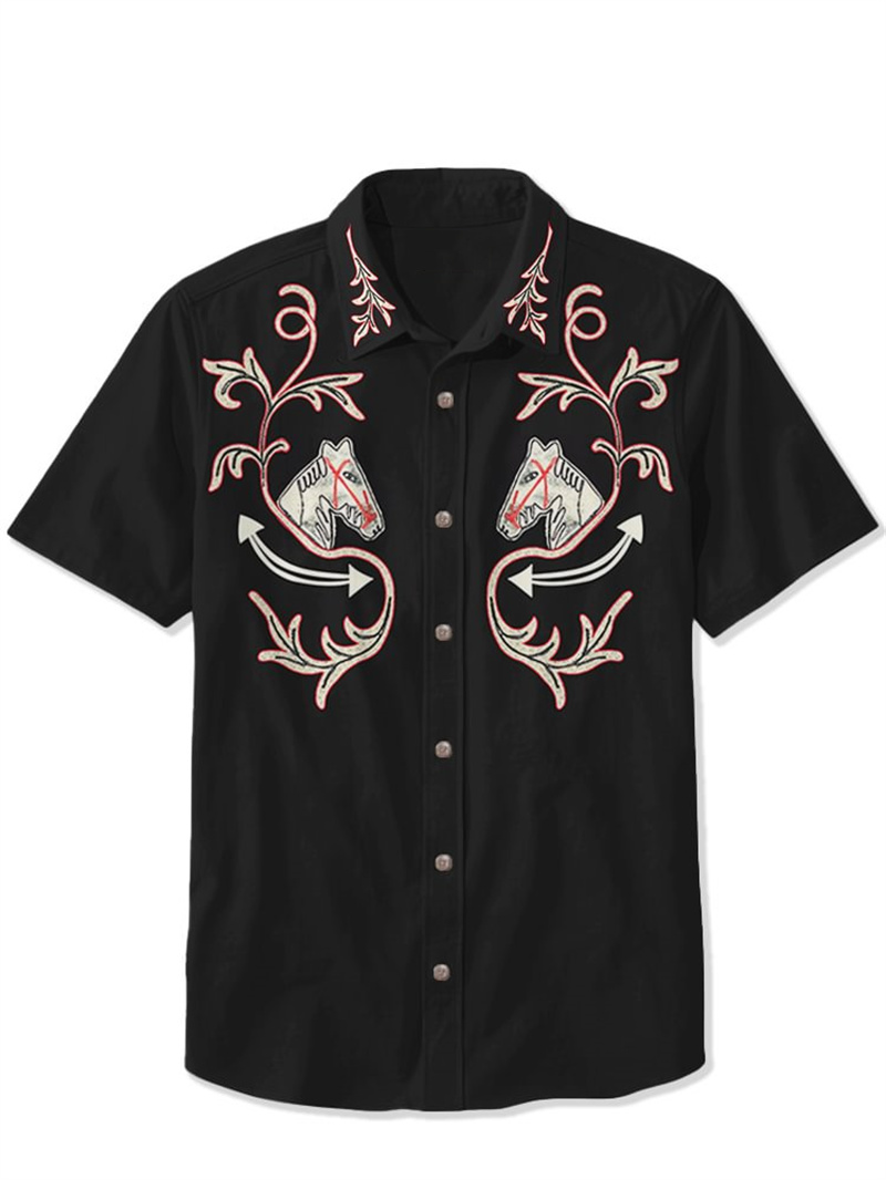 Kemeja Pria Retro Lengan Pende - Vintage Hawaiian Floral Shirt ulasan dan harga