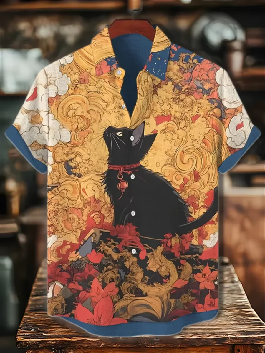 Kemeja Lengan Pendek Pria deng - Vintage Hawaiian Floral Shirt ulasan dan harga